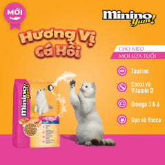 Hạt Minino YUM Salmon Cho Mèo Mọi Lứa Tuổi Vị Cá Hồi - Paddy Pet Shop