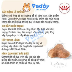 Thức Ăn Hạt Cho Chó Pug Trưởng Thành Royal Canin Pug Adult - Paddy Pet Shop