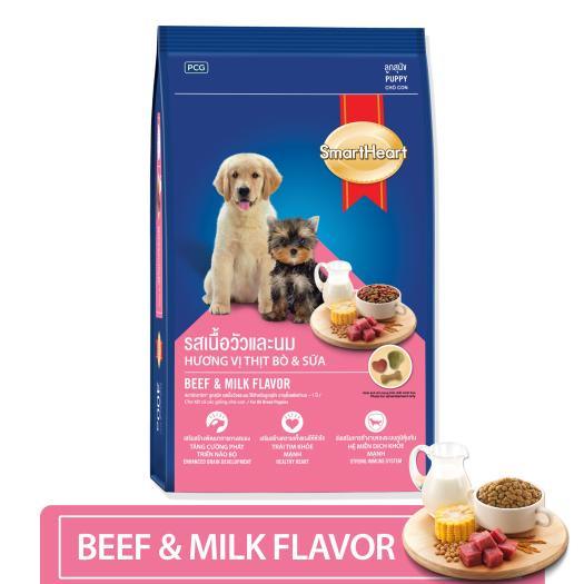 Hạt Cho Chó Con Smartheart Puppy Vị Bò & Sữa