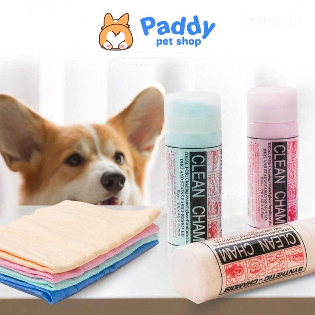 Khăn Tắm Chó Mèo Siêu Thấm Hút Có Hộp Đựng (Lớn 66x43cm) - Paddy Pet Shop
