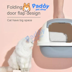 Nhà Vệ Sinh Mèo Pakeway OVAL Nắp Gập (Ship Hỏa Tốc HCM) - Paddy Pet Shop