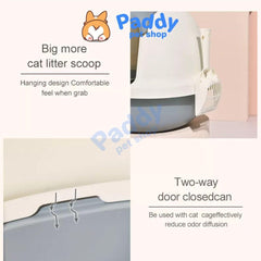 Nhà Vệ Sinh Mèo Pakeway OVAL Nắp Gập (Ship Hỏa Tốc HCM) - Paddy Pet Shop