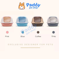 Nhà Vệ Sinh Mèo Pakeway OVAL Nắp Gập (Ship Hỏa Tốc HCM) - Paddy Pet Shop