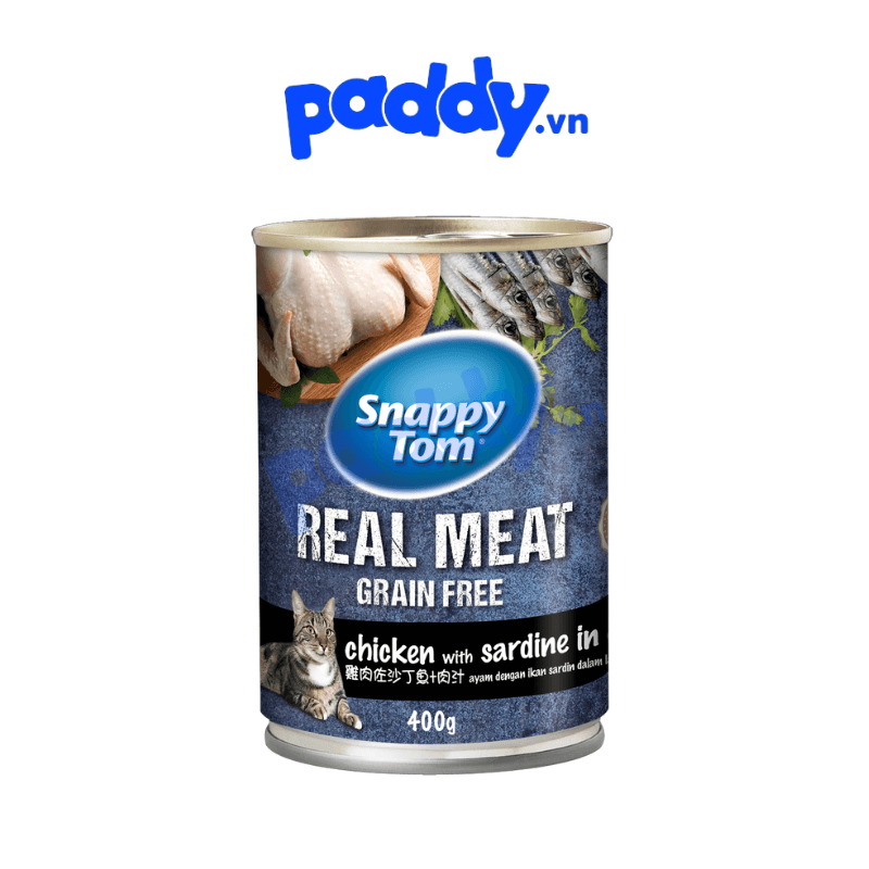 Pate Mèo Snappy Tom Real Fish - Lon 400g - Paddy Pet Shop