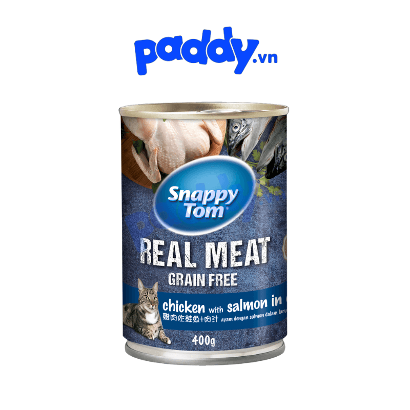 Pate Mèo Snappy Tom Real Fish - Lon 400g - Paddy Pet Shop