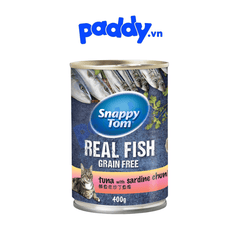 Pate Mèo Snappy Tom Real Fish - Lon 400g - Paddy Pet Shop