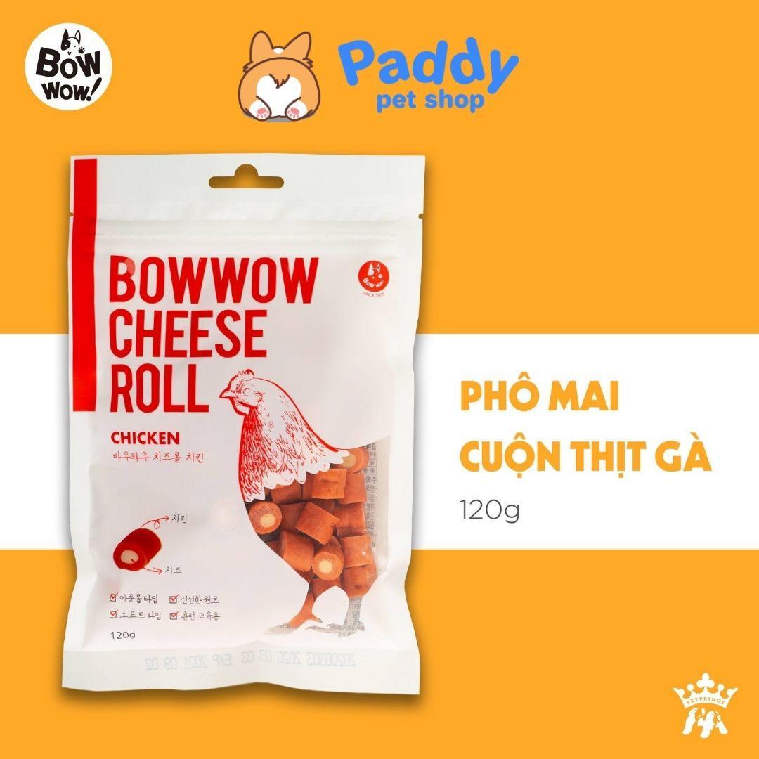 Bánh Thưởng Cho Chó Phô Mai Cuộn Thịt Bowwow Cheese Roll 120g - Paddy Pet Shop
