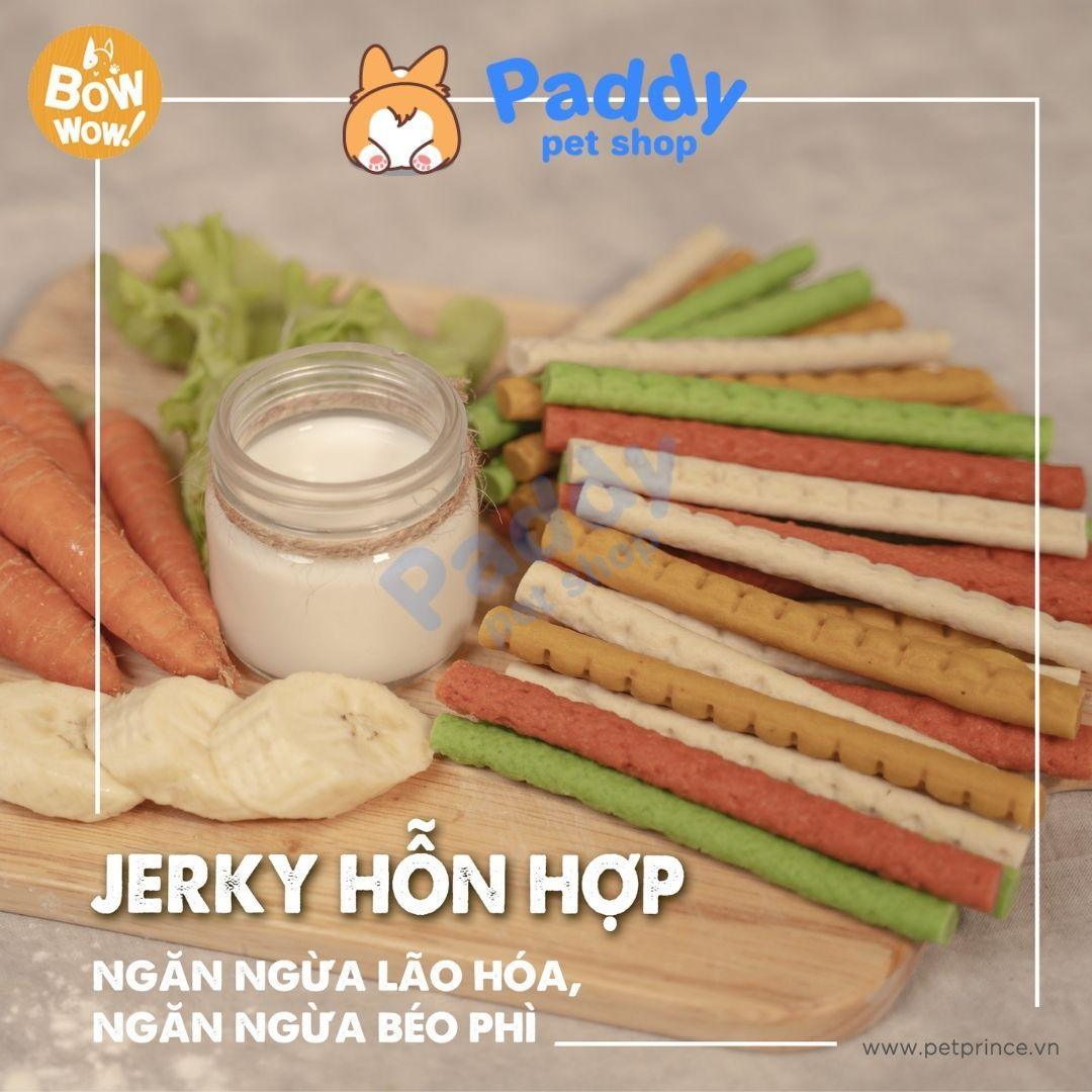 Bánh Thưởng Cho Chó Mèo Que Thịt & Rau Củ BowWow Jerky Mix 280g - Paddy Pet Shop