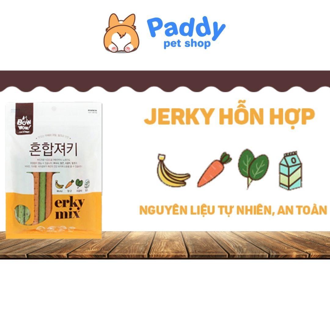 Bánh Thưởng Cho Chó Mèo Que Thịt & Rau Củ BowWow Jerky Mix 280g - Paddy Pet Shop