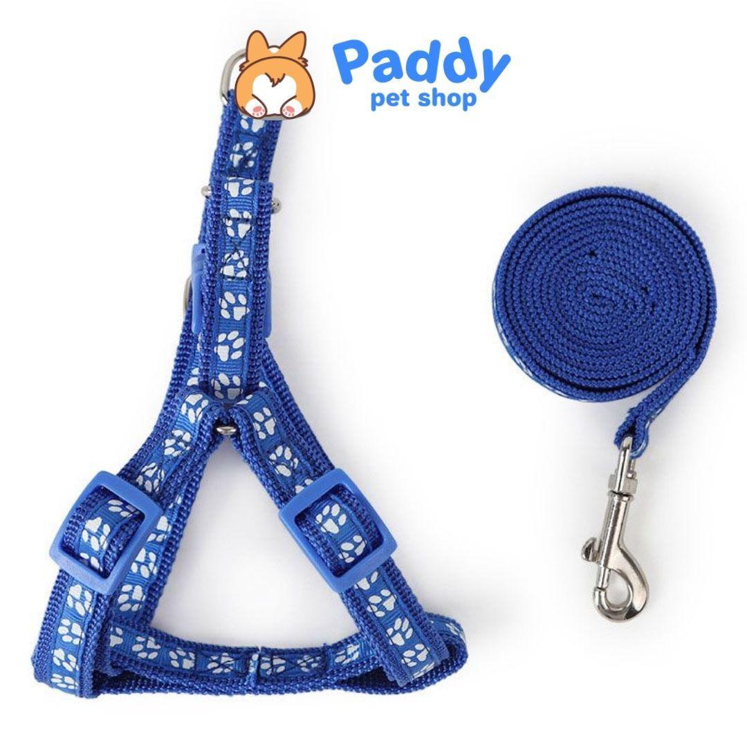 Set Dây Dắt Kèm Vòng Yếm Vải In Họa Tiết Cho Chó Mèo - Paddy Pet Shop