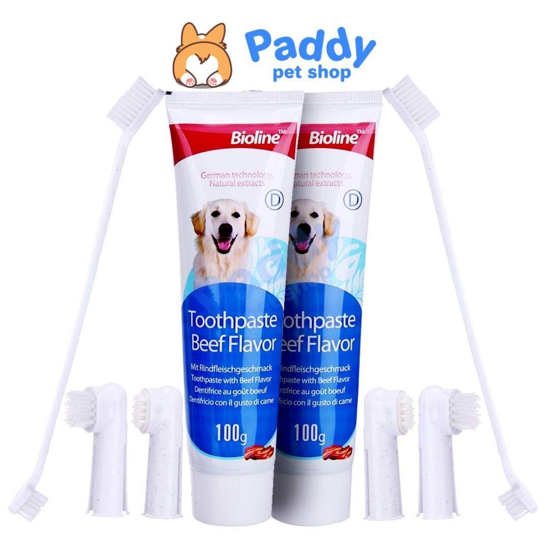 Set Kem Đánh Răng Cho Chó Kèm Bàn Chải Bioline - Paddy Pet Shop