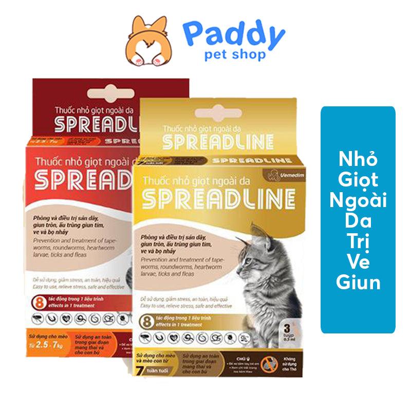 Spreadline - Nhỏ giọt ngoài da trị Ve Rận Và Giun cho Mèo - Paddy Pet Shop