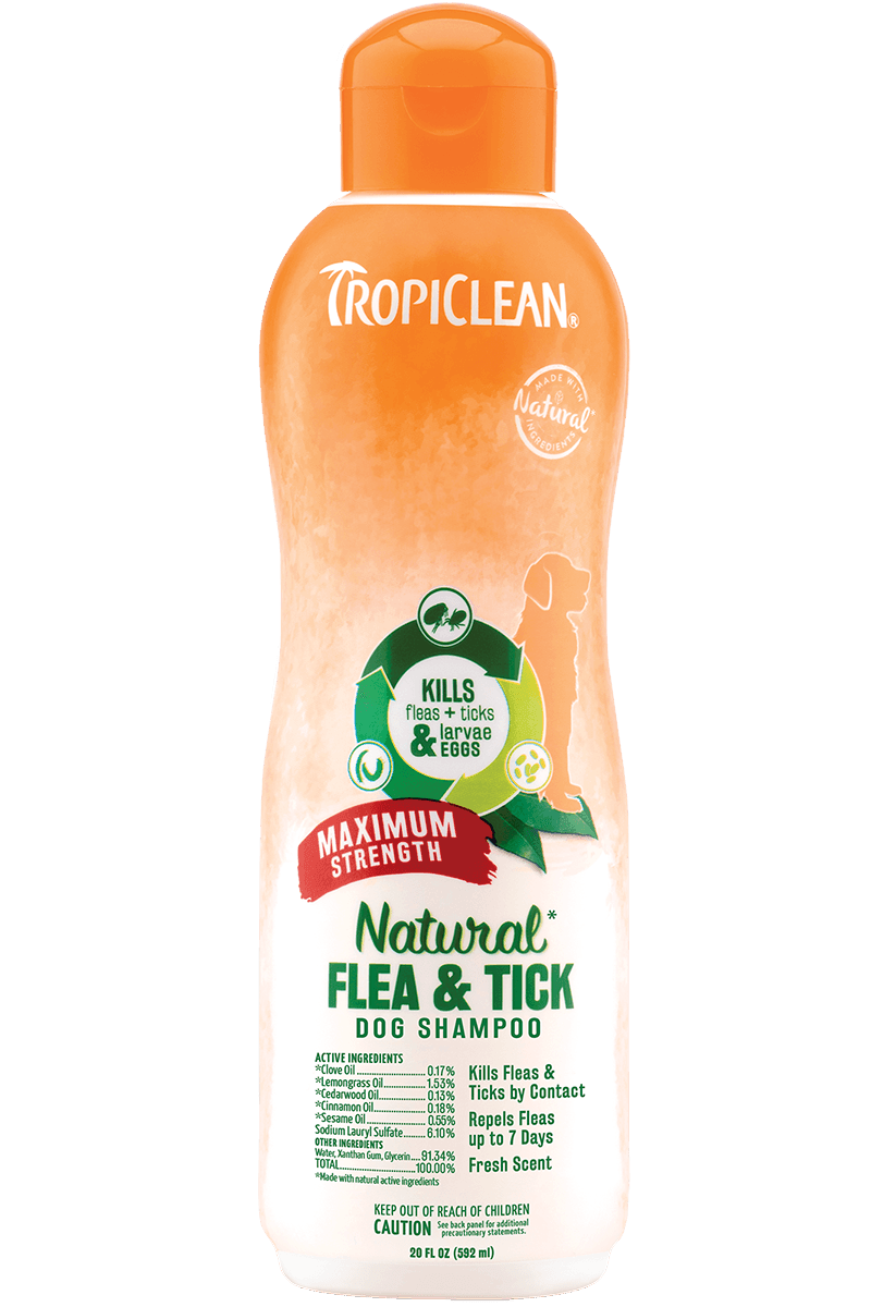 Sữa Tắm & Xịt Trị Ve, Bọ Chét Cho Chó Mèo Tropiclean Natural Flea & Tick (Mỹ)