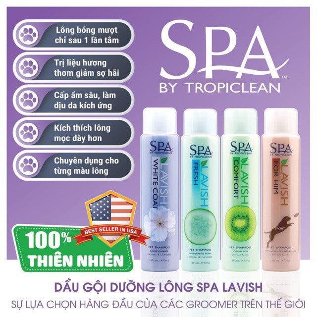 Sữa Tắm Dưỡng Lông Chó Mèo Tropiclean Spa Lavish 473ml