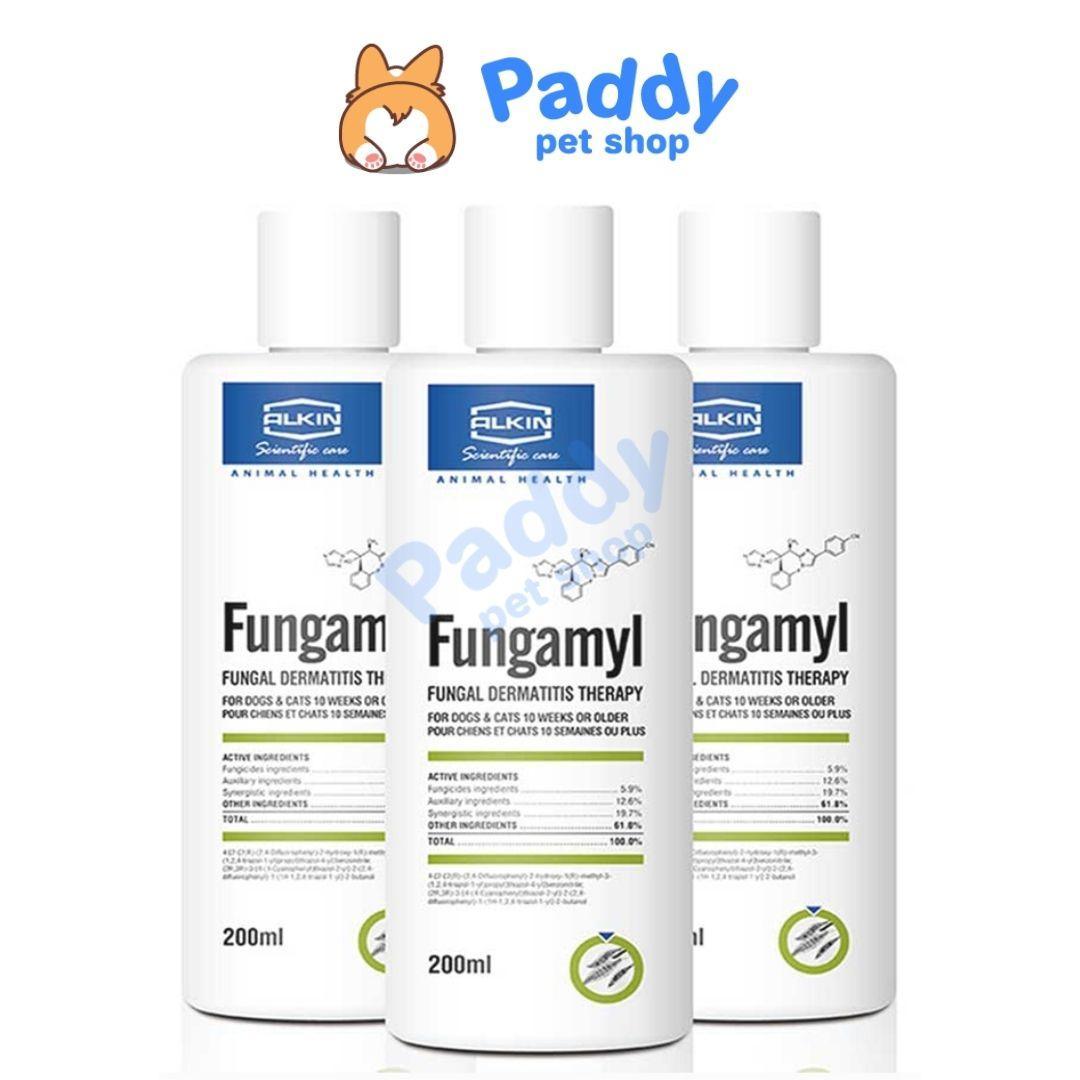 Sữa Tắm Fungamyl Trị Nấm, Vảy Gàu Cho Chó Mèo (200ml) - Paddy Pet Shop