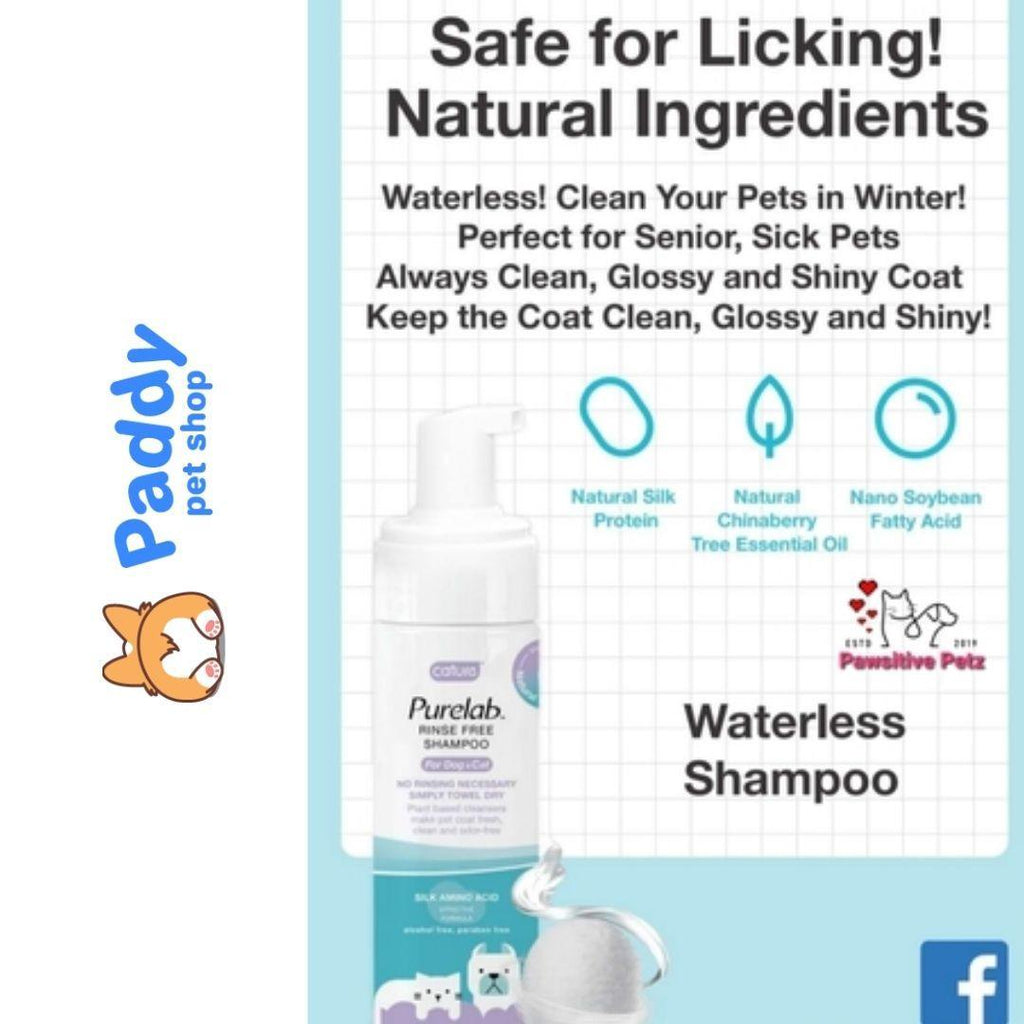 Sữa Tắm Khô Chó Mèo Cature Purelab Rinse Free 150ml Paddy Pet Shop