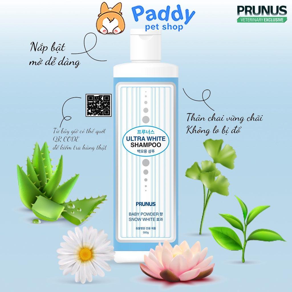 Sữa Tắm Siêu Trắng Lông Chó Mèo Prunus Ultra White 500ml - Paddy Pet Shop