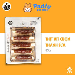 Bánh Thưởng Cho Chó Thịt Cuộn Thanh Sữa BowWow 80g - Paddy Pet Shop