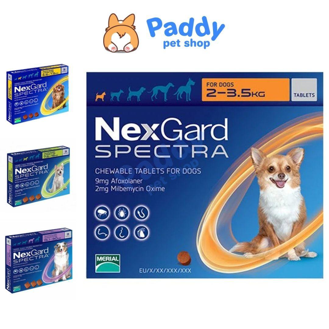 NexGard Spectra Trị Ve, Xổ Giun, Ngừa Ghẻ Cho Chó (Dạng viên nhai) - Paddy Pet Shop