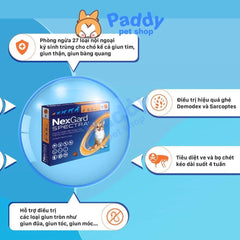 NexGard Spectra Trị Ve, Xổ Giun, Ngừa Ghẻ Cho Chó (Dạng viên nhai) - Paddy Pet Shop