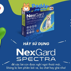 NexGard Spectra Trị Ve, Xổ Giun, Ngừa Ghẻ Cho Chó (Dạng viên nhai) - Paddy Pet Shop