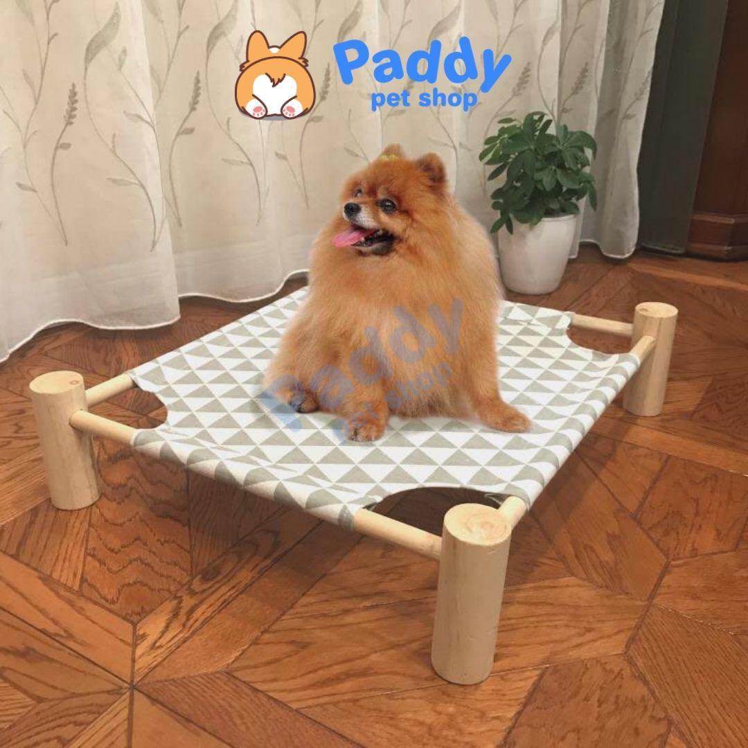 Võng Giường Gỗ Vuông Cho Chó Mèo - Paddy Pet Shop
