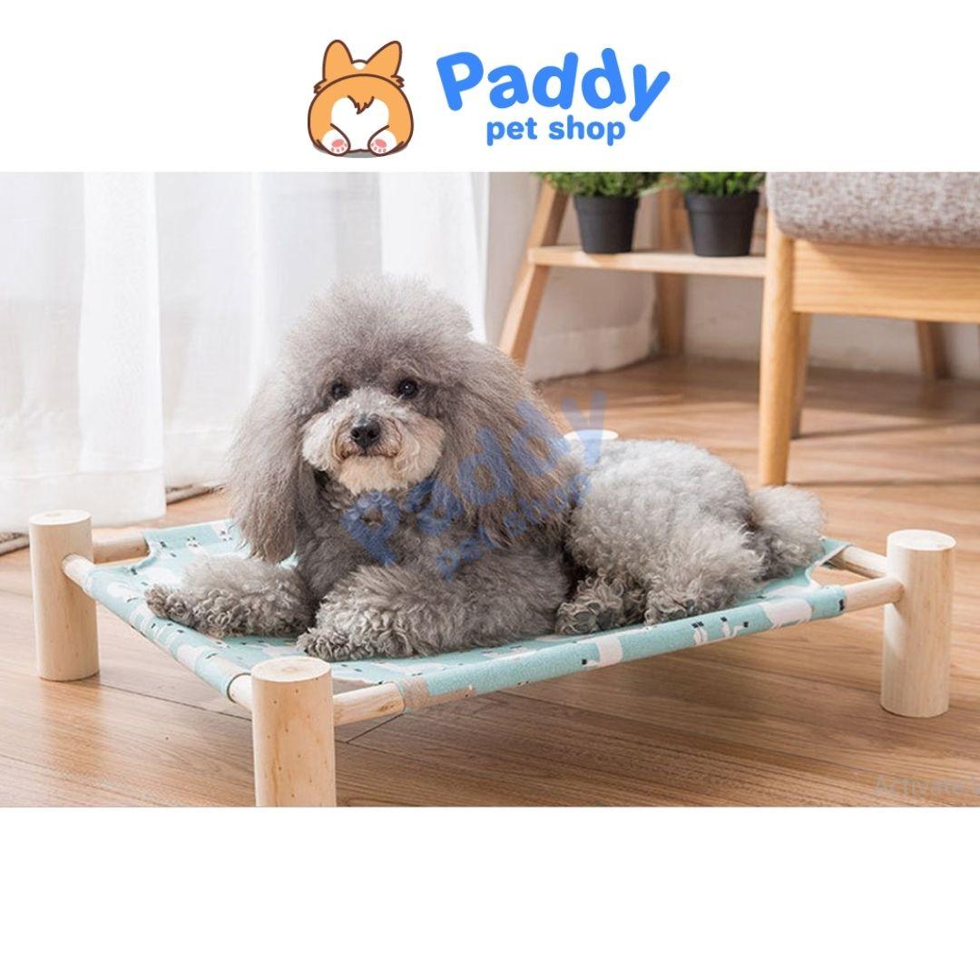 Võng Giường Gỗ Vuông Cho Chó Mèo - Paddy Pet Shop