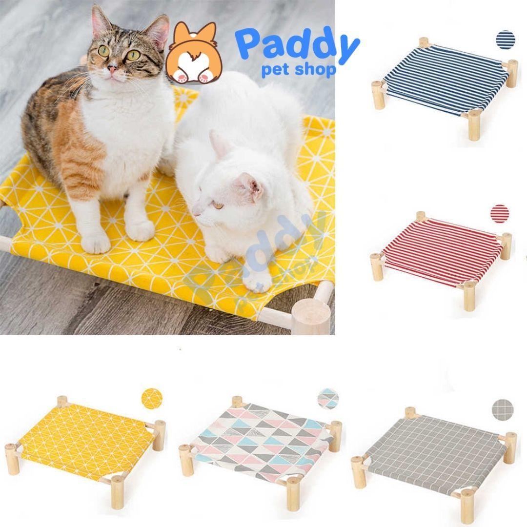 Võng Giường Gỗ Vuông Cho Chó Mèo - Paddy Pet Shop