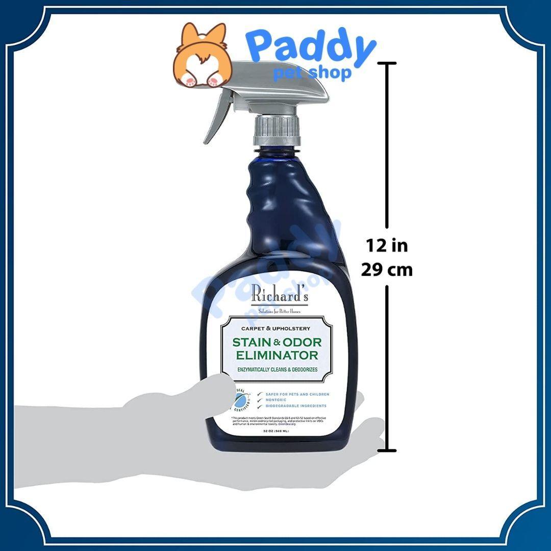 Xịt Khử Mùi Diệt Khuẩn Richard's Stain & Odor Eliminator 946ml - Paddy Pet Shop