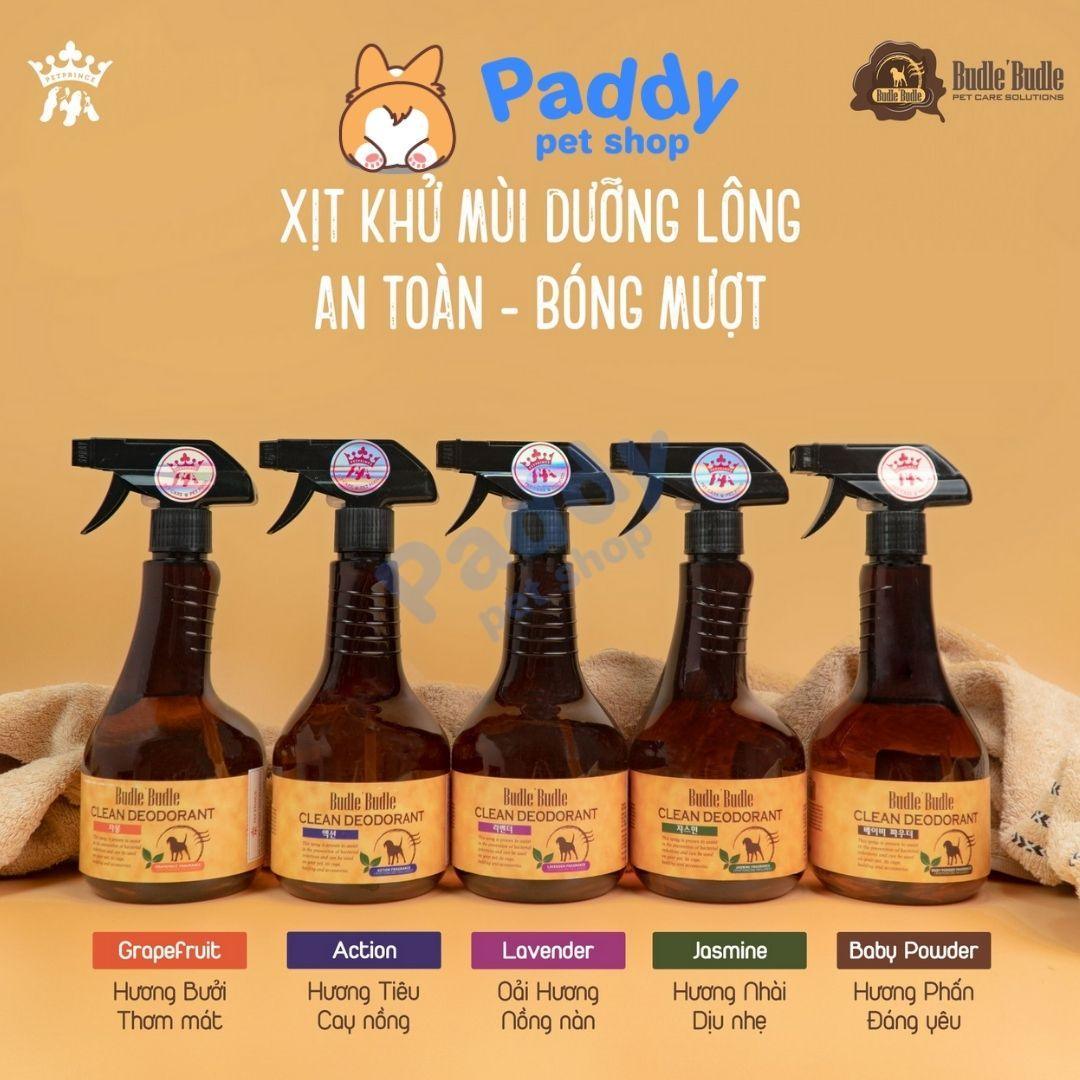 Xịt Khử Mùi Dưỡng Lông Chó Mèo Budle Clean Deodorant 530ml - Paddy Pet Shop