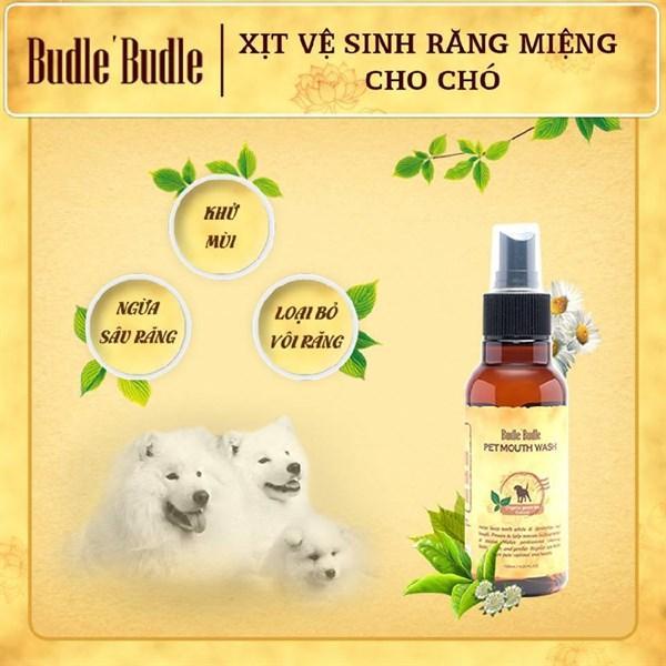 Xịt Thơm Miệng & Sạch Răng Chó Budle Mouth Wash 120ml - Paddy Pet Shop