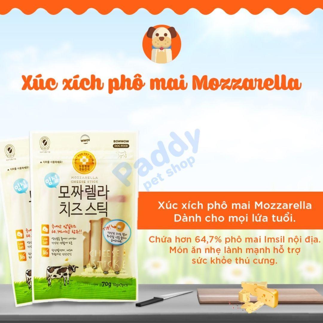 Bánh Thưởng Cho Chó Xúc Xích Phô Mai Bowwow 70g (7 cây) - Paddy Pet Shop