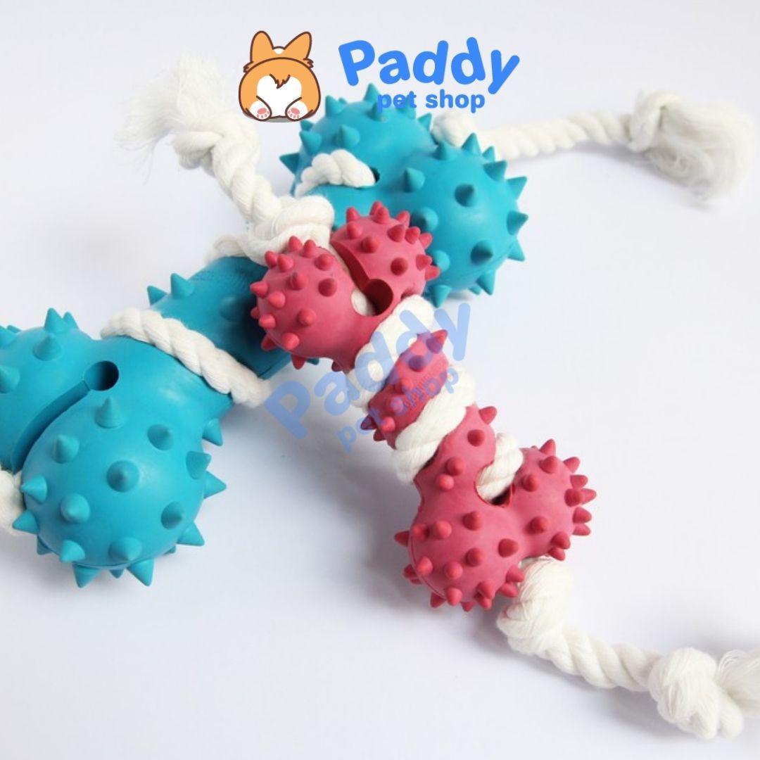 Đồ Chơi Cho Chó Xương Cao Su Gai Dày Đính Dây Thừng TPet - Paddy Pet Shop