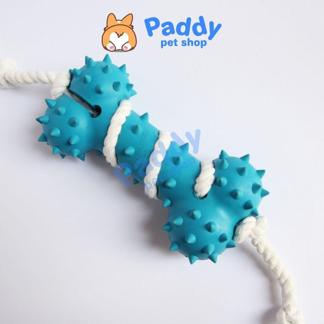 Đồ Chơi Cho Chó Xương Cao Su Gai Dày Đính Dây Thừng TPet - Paddy Pet Shop