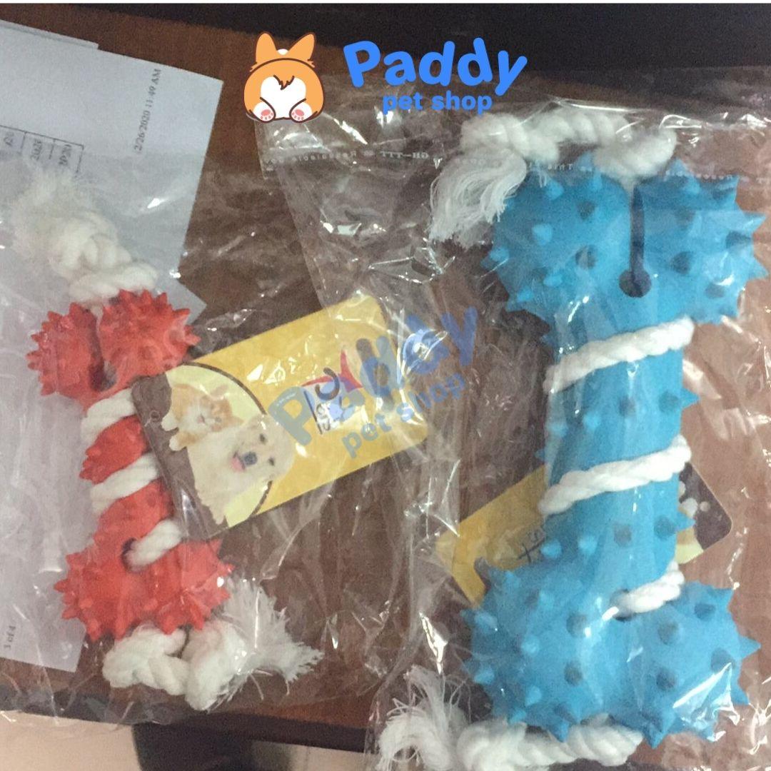 Đồ Chơi Cho Chó Xương Cao Su Gai Dày Đính Dây Thừng TPet - Paddy Pet Shop